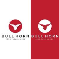 Bull's head horn logo. Using a vector illustration template design concept.