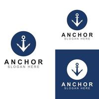 Logo and anchor symbol design vector illustration template.