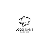 logotipo de sombrero de chef para restaurante, cafetería y entrega de comida en línea. logotipo con plantilla de diseño de ilustración vectorial. vector