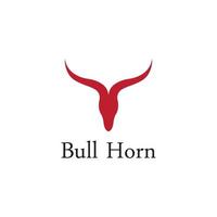 Bull's head horn logo. Using a vector illustration template design concept.
