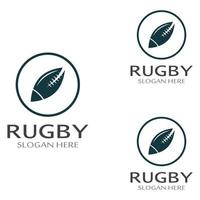 Rugby Ball American Football Icon Vector Logo Template