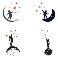 A logo to reach the stars or a logo to reach a dream or goal. Logo using concept design vector illustration template.