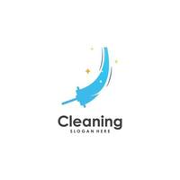 logotipo de limpieza, logotipo de protección de limpieza y logotipo de limpieza de la casa.con un concepto de diseño de vector de ilustración de plantilla.
