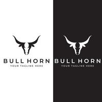 Bull's head horn logo. Using a vector illustration template design concept.