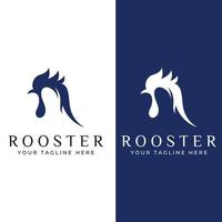 Chicken logo, rooster head logo with fish combination. Logo for company business, restaurant or restaurant or food stall. Using penditan simple vector illustration.