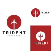 Trident logo using a design concept vector illustration template.