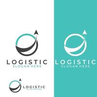 logotipo vectorial de la empresa de logística, logotipo de icono de flecha, logotipo de entrega digital rápida. utilizando la edición de vectores de logotipo simple y fácil.