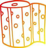 warm gradient line drawing cartoon dotty kitchen roll vector