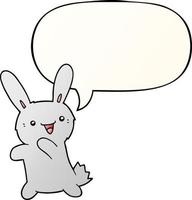 cartoon rabbit and speech bubble in smooth gradient style vector
