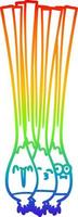 rainbow gradient line drawing spring onions vector