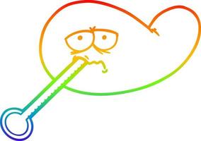 rainbow gradient line drawing cartoon ill gall bladder vector