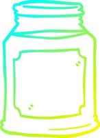 cold gradient line drawing cartoon candle in jar vector