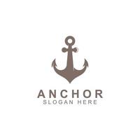 Logo and anchor symbol design vector illustration template.