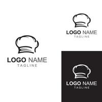 logotipo de sombrero de chef para restaurante, cafetería y entrega de comida en línea. logotipo con plantilla de diseño de ilustración vectorial.