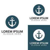 Logo and anchor symbol design vector illustration template.