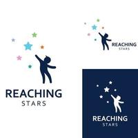 A logo to reach the stars or a logo to reach a dream or goal. Logo using concept design vector illustration template.