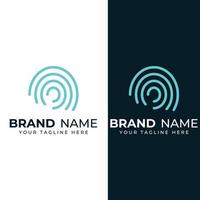 Fingerprint logo,fingerprint scan logo for business card identity.Logo design vector illustration templates and icons.