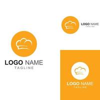 Chef hat logo for restaurant, cafe and online food delivery. Logo with vector illustration design template.