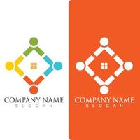 Community group logo, network and social icon vector