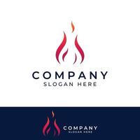 Fire or flame logo, fireball logo, and embers. Using a vector illustration template design concept.