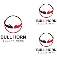 Bull's head horn logo. Using a vector illustration template design concept.