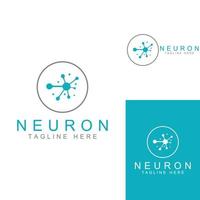 Neuron logo or nerve cell logo with concept vector illustration template.