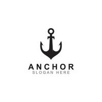 Logo and anchor symbol design vector illustration template.