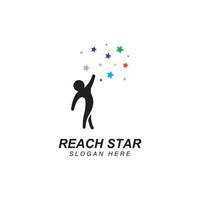 A logo to reach the stars or a logo to reach a dream or goal. Logo using concept design vector illustration template.