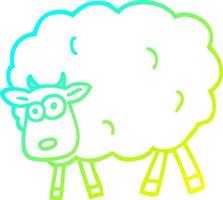 cold gradient line drawing cartoon sheep vector