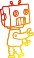 warm gradient line drawing cartoon robot vector