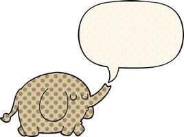 cartoon elephant and speech bubble in comic book style vector