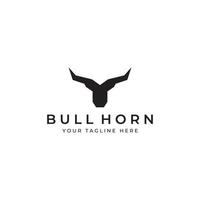 Bull's head horn logo. Using a vector illustration template design concept.