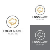 logotipo de sombrero de chef para restaurante, cafetería y entrega de comida en línea. logotipo con plantilla de diseño de ilustración vectorial. vector