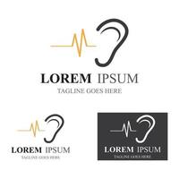 sense of  hearing  ear  icon logo vector design template illustration