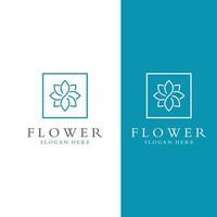 logotipos de flores, rosas, flores de loto y otros tipos de flores. utilizando el concepto de diseño de una plantilla de ilustración vectorial. vector