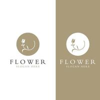 logotipos de flores, rosas, flores de loto y otros tipos de flores. utilizando el concepto de diseño de una plantilla de ilustración vectorial. vector