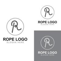 Rope logo using a vector illustration design template