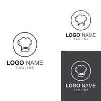 Chef hat logo for restaurant, cafe and online food delivery. Logo with vector illustration design template.
