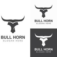 Bull's head horn logo. Using a vector illustration template design concept.