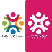 Community group logo, network and social icon vector