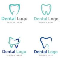 logotipo dental, logotipo para la salud dental y logotipo para el cuidado dental. usando un concepto de diseño de vector de ilustración de plantilla