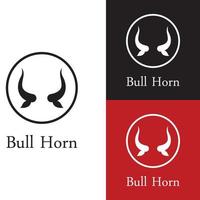 Bull's head horn logo. Using a vector illustration template design concept.