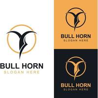 Bull's head horn logo. Using a vector illustration template design concept.