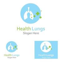 Lungs health and lungs care logo icon vector