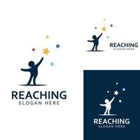 A logo to reach the stars or a logo to reach a dream or goal. Logo using concept design vector illustration template.