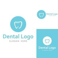 logotipo dental, logotipo para la salud dental y logotipo para el cuidado dental. usando un concepto de diseño de vector de ilustración de plantilla