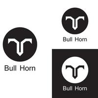 Bull's head horn logo. Using a vector illustration template design concept.