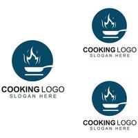 Logos for cooking utensils, cooking pots, spatulas and cooking spoons. Using a vector illustration template design concept.