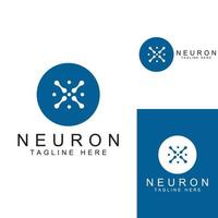 Neuron logo or nerve cell logo with concept vector illustration template.