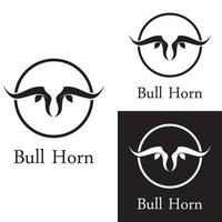 Bull's head horn logo. Using a vector illustration template design concept.